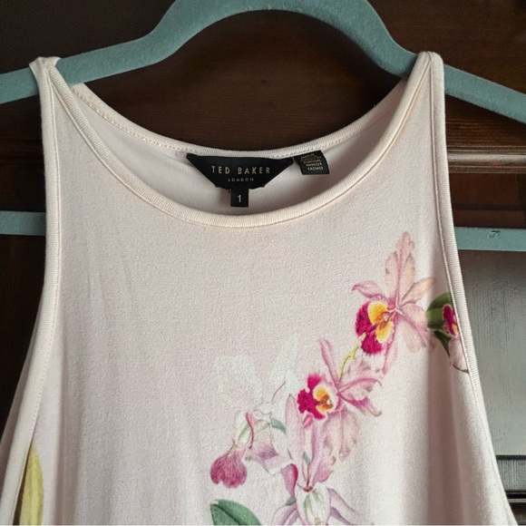 TED BAKER LONDON Floral Tropical Print
Sleeveless Midi Dress Size 1 (US 2-4) - Picture 4 of 10
